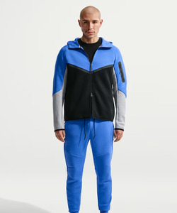 Men's Color Blocking Hooded <b>Tracksuit</b> Full Sleeve Zipper Sporty Design Breathable Polyester Cotton Autumn Wear Regular Fit - Product Image 1
