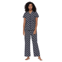Conjuntos de Pijamas de Mujer a Cuadros, Tejidos en Algodón 100% Premium, Cintura Elástica, Suaves y Transpirables, Ropa de Dormir para Invierno/Verano, India