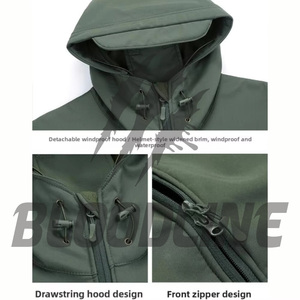 Veste softshell coupe-vent noire pour homme Bloodline, manches longues, vêtements d'hiver pour l'extérieur - Product Image 4