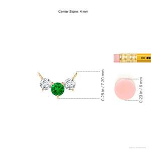14K <b>Solid</b> <b>Gold</b> Natural Emerald Classic Trio Diamond <b>Pendant</b> Necklace Fine Jewellery Neo Heritage Anniversary Wedding 2026 - Product Image 3