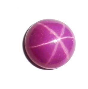Rubis étoilé rond 9x9 mm 5 carats, cabochon poli créé en laboratoire avec effet étoile à 6 branches pour la fabrication de bijoux - Product Image 1