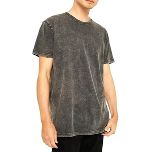 T-shirt Homme en Coton Doux Délavé Effet Vieilli Coupe Décontractée Lourd Confort Quotidien Col Rond Streetwear Tendance - Product Image 1