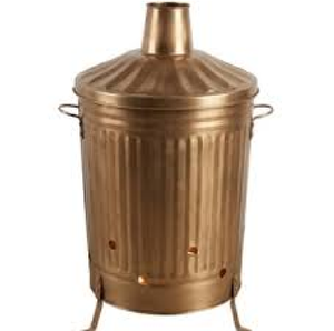 Incinérateur de jardin en bronze avec couvercle en forme de cheminée, disponible à prix de gros. - Product Image 1