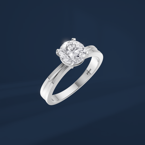 Bague de fiançailles classique en diamant rond taille brillant de 1 carat en platine PT950 pour femme - Product Image 1