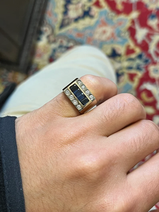 Anillo de Compromiso Geométrico con Diamante Creado en Laboratorio, Chapado en Oro de 14K, Engaste de Canal Redondo, Certificado IGI, Incrustaciones Modernas, Unisex - Product Image 5