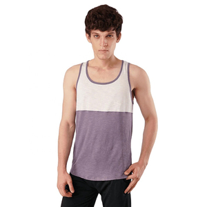 Nouveau design minimaliste, débardeur colorblock pour homme, violet clair et foncé, design à deux tons, débardeur pour homme, parfait pour le streetwear de tous les jours - Product Image 1