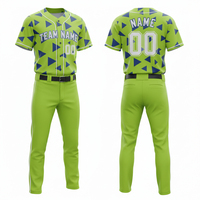 Ensemble uniforme de baseball personnalisé à séchage rapide et respirant avec noms d'équipe, maillot à boutons et pantalon 100 % polyester pour sports d'équipe