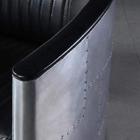 Chaise d'appoint moderne vintage en cuir tufté, style aviateur industriel, style airwing, hôtel, ferme, salon de loisirs