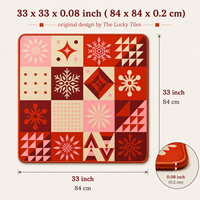 Tapis de Mahjong Pliable Flocon de Neige de Noël Personnalisé en Gros 33x33 Pouces en Néoprène Premium Antidérapant pour Table de Poker, Ensemble Cadeau OEM