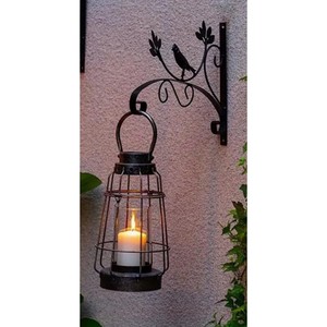 Lanterne murale en fer avec motif d'oiseau, porte-bougie pour la décoration de la maison, finition durable - Product Image 5