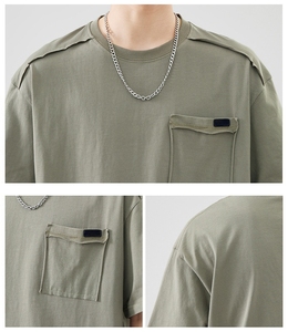 เสื้อยืดสไตล์ญี่ปุ่นสำหรับฤดูร้อน เสื้อยืดแขนสั้นดีไซน์หลวมๆ สำหรับผู้ชาย - Product Image 3