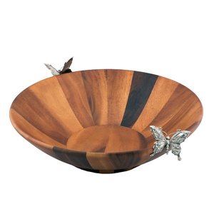 Tazón de mariposa decorativo de madera con elegantes números tallados para decoración del hogar Vajilla de madera y accesorios para servir - Product Image 1