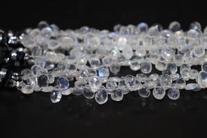 Perles en forme de poire à facettes en pierre de lune arc-en-ciel 5*7mm 8 pouces coupe latérale pour la fabrication de bijoux en pierre naturelle - Product Image 2