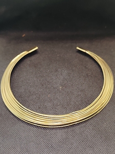 Handmade Brass Hasli <b>Necklace</b> | Gold Polished Brass Collar Choker | Tribal Ethnic Statement Neck <b>Ring</b> - Product Image 3