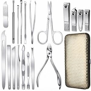 Kit de Manicura y Pedicura de Acero Inoxidable de 19 Piezas, Set de Cuidado de Uñas con Estuche, Cortaúñas, Limas de Uñas, Herramientas de Cuidado - Product Image 6