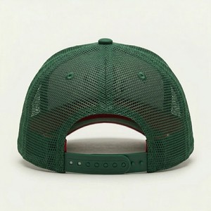 Casquette Trucker verte personnalisée avec patch brodé, casquette snapback en maille, visière incurvée réglable, couvre-chef décontracté pour activités de plein air et sportives - Product Image 6