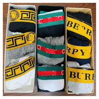 Lot de Boxers pour Homme 3 Pièces Caleçons en Coton Décontracté Marque Ceinture Élastique Sous-Vêtements Surplus Stock Bangladesh