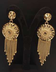 Conjunto de Collar y Pendientes con Borlas Vintage Chapados en Oro de 24K para Mujer, Joyería de Fiesta, Accesorios de Moda de Latón - Product Image 3