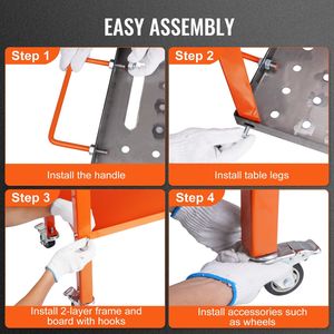 Banco da Lavoro Portatile in Acciaio 36'' X 18'' con Capacità di Carico 1200 lbs, Freni e Ruote - Product Image 3