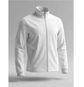 <b>White</b> Full Zip <b>Tracksuit</b> Jacket Stand Collar Sports Windproof Quick Dry Outerwear Custom Teamwear Casual and Streetwear - Product Image 4
