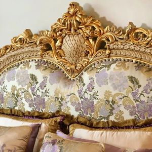 ชุดห้องนอนหรูหราสไตล์เบเวอร์ลี่ฮิลส์ รุ่น Montage  ตกแต่งด้วยทองคำ  ทำจากไม้มะฮอกกานีแกะสลัก  รับประกันคุณภาพ - Product Image 6