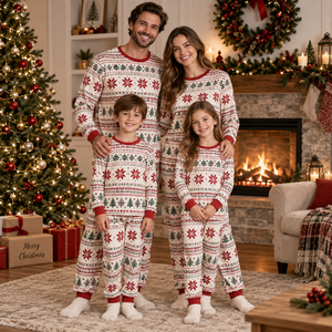Conjunto de Dos Piezas de Manga Larga para Navidad, Ropa de Dormir Familiar, Conjunto de Ropa de Casa para Mujer, Proveedor de Marca Privada, Proveedor de Ropa para Mujer - Product Image 5