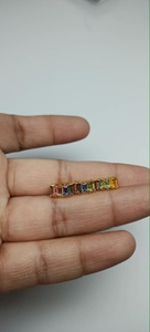 Saphirs naturels multicolores de qualité supérieure, taille baguette 2*4MM, connecteurs en or 14 carats, saphirs facettés multicolores en vrac pour bijoux - Product Image 5