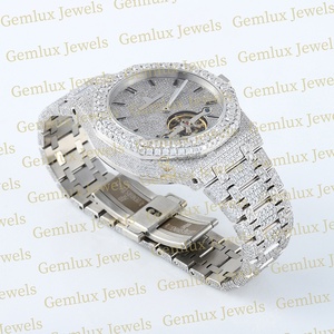 Desgaste de lujo Totalmente helado D VVS Moissanite Diamante Acero inoxidable Movimiento automático Pase Diamante Probador Reloj de diamantes - Product Image 4