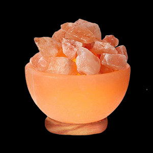 Lampe en sel de l'Himalaya ronde, polie, en cristal naturel, décoration d'intérieur, Feng Shui, lumière ambiante, éclat chaleureux - Product Image 5