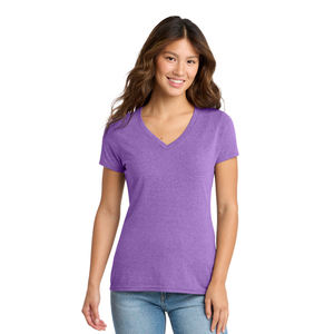 Camiseta de manga corta con cuello redondo OEM para mujer, ropa casual al por mayor, camisetas teñidas de color sólido personalizadas - Product Image 1