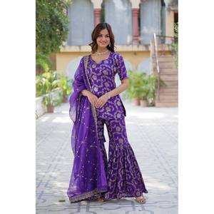 Ensemble de designer pour femmes avec broderie de paillettes pour vêtements de fête - Product Image 5