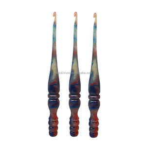 Crochets ergonomiques en résine avec tourbillons vibrants, poignée lisse, pointe en ligne et finition artisanale de qualité supérieure pour l'artisanat confortable - Product Image 6