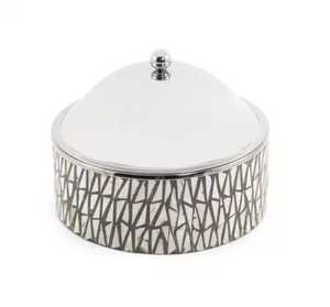 Moderno calentador de alimentos tipo buffet de dos tonos con tapa de cúpula de acero inoxidable para servicio de catering en hoteles contemporáneos. - Product Image 5