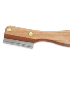 Professional Grooming <b>Dog</b> Stainless Steel Wooden Handle Stripping Knife - Product Image 3