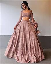 Lehenga Choli rose fuchsia brodé, réversible, en matériaux recyclés, séchage rapide, longueur au sol, traditionnel indien pakistanais pour femmes - Product Image 5
