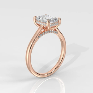 Emerald Cut White Gold <b>Diamond</b> <b>Ring</b> 2.70ct Lab-Grown Engagement Wedding Jewelry 14k Gold Plated Eternity Vermeil - Product Image 5