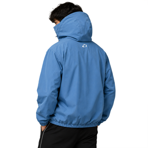 Custom Blue Face Cover Hooded Pullover Windbreaker Men’s <b>Lightweight</b> Outdoor Streetwear Men's <b>Jacket</b> OEM Technical Windbreaker - Product Image 2