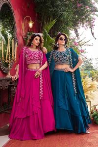 Ensemble Salwar Kameez Indowestern trois pièces prêt pour les fêtes, avec broderie, longueur ras du sol, séchage rapide, idéal pour les fêtes et les mariages - Product Image 2