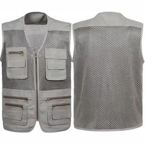 Chaleco Utilitario Casual Tejido para Hombre al por Mayor, Ropa de Trabajo Transpirable con Múltiples Bolsillos, Servicio OEM - Product Image 1