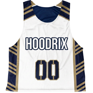 OEM Lacrosse Pinnies Personalized Reversible Vest Athletic Team Sublimated Tank <b>Top</b> Breathable Team Name Dot Design Black White - Product Image 4