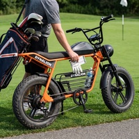 Vélo électrique à roulement fluide avec amortisseurs avancés, vélo électrique à pneus larges orange pour les trajets alternatifs sur les terrains de golf