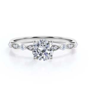 แหวนหมั้นเพชรโมอิสซาไนต์ทรงเหลี่ยม 1.2 กะรัต ดีไซน์พิเศษ ประดับมิลเกรน ชุบทองคำดำ แหวนแต่งงานหรูหราประดับอัญมณี - Product Image 3