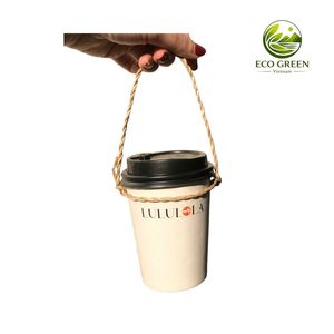 Eco Seagrass Bohemian Design <b>Reusable</b> Eco-Friendly Business Gift Takeaway Drink Holder Custom Size Beverage Sleeve Handle Eco - Product Image 1