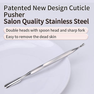 Pousse-cuticules chirurgical Ovexa à double tête réutilisable en acier inoxydable pour manucure, avec pointe affûtée pour le retrait du vernis à ongles - Product Image 1