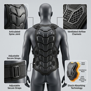 Protection dorsale professionnelle impex pour moto tout-terrain, respirante, homologuée CE, pour la protection des lombaires - Product Image 2