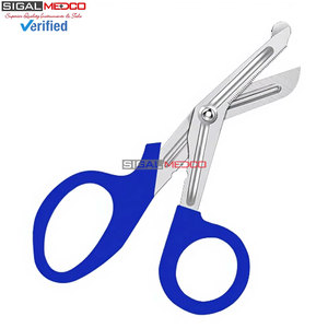 กรรไกรพยาบาลแบบ Trauma Shear ขนาด 5.5 นิ้ว สีน้ำเงินรอยัล ผลิตจากเหล็กกล้าไร้สนิมเยอรมัน สำหรับปฐมพยาบาลฉุกเฉิน ตัดผ้าพันแผล และใช้งานทางการแพทย์ - Product Image 2