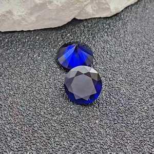 Espinela Azul Intenso, Gema Redonda Facetada, Corte Brillante, Espinela Suelta en Varios Tamaños, Ideal para Joyería al por Mayor - Product Image 1