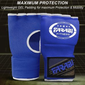ถุงมือชกมวยแบบมีแผ่นเจลพรีเมียม Farabi Sports ปิดด้วยแถบตีนตุ๊กแก ป้องกันรังสียูวี ระบายอากาศได้ดี แห้งเร็ว ครึ่งนิ้ว สำหรับ MMA - Product Image 3
