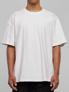 Camiseta Oversize de Algodón 100% para Hombre, Estilo Hip Hop Casual, de Manga Corta, Tejido Jersey Frontal de 300GSM, Patrón Liso, Gran Venta - Product Image 4