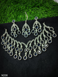 Ensemble de bijoux de mariée en diamant américain classique Collier et boucles d'oreilles en deux pièces pour mariage Style classique à la mode - Product Image 2